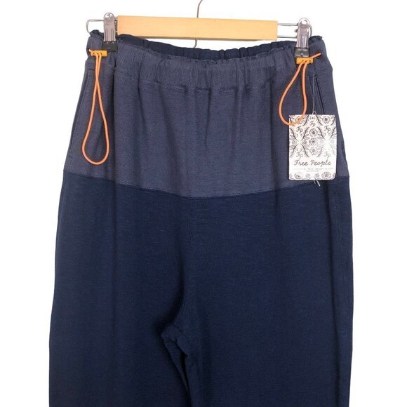 NWT Free People Movement Surfside High-Waist Joggers | Navy Blue & Orange | XS - Picture 5 of 11
